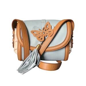 IRERI Leather Butterfly Tassel Shoulder Bag